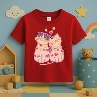 Cute Valentine's Day Kitties Toddler T-Shirt thumb 3
