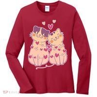 Cute Valentine's Day Kitties Women's Long Sleeve Shirt thumb 0
