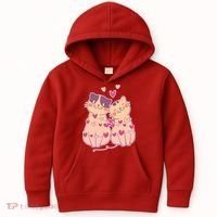 Cute Valentine's Day Kitties Kids Hoodie thumb 0