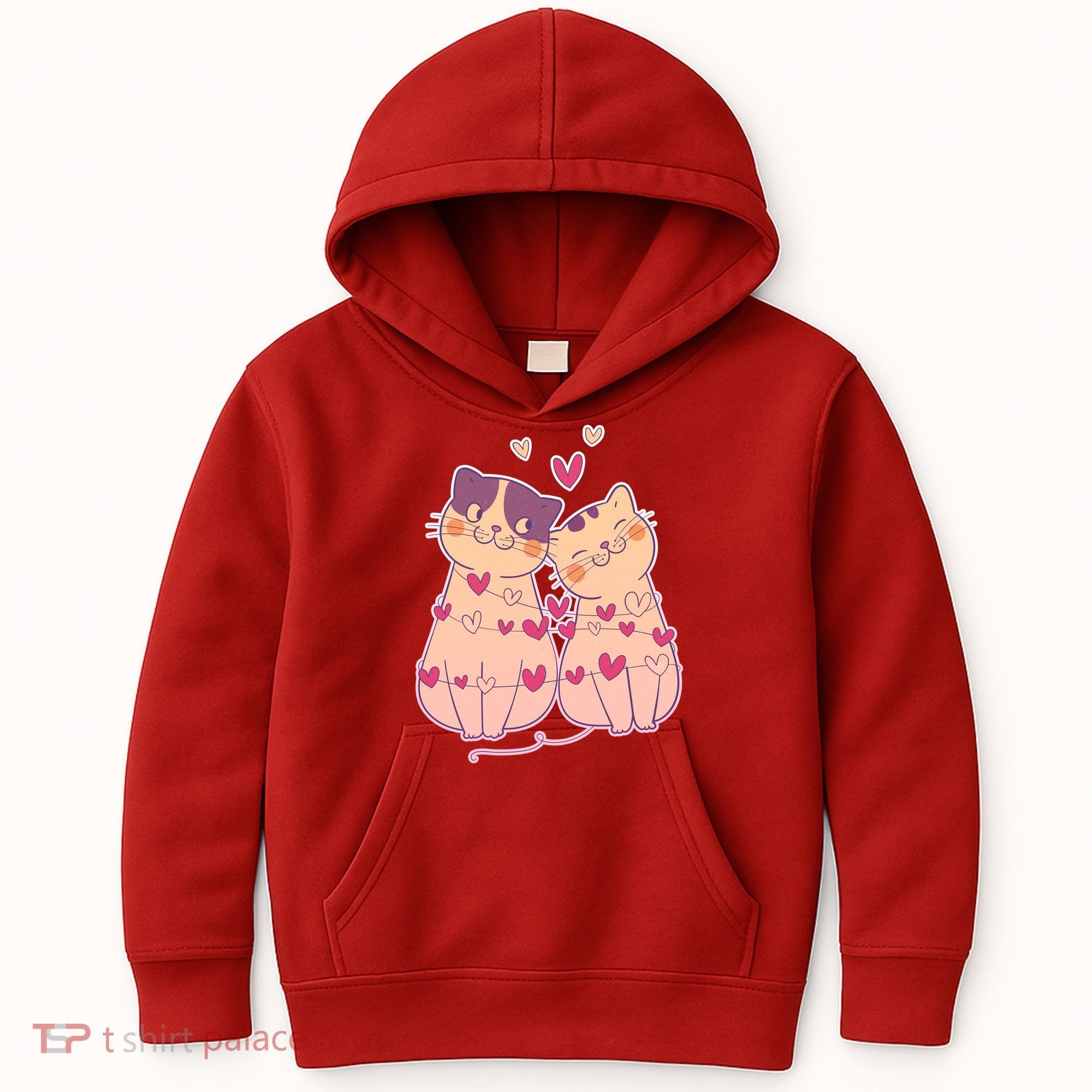 Cute Valentine's Day Kitties Kids Hoodie