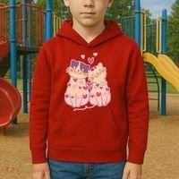 Cute Valentine's Day Kitties Kids Hoodie thumb 2