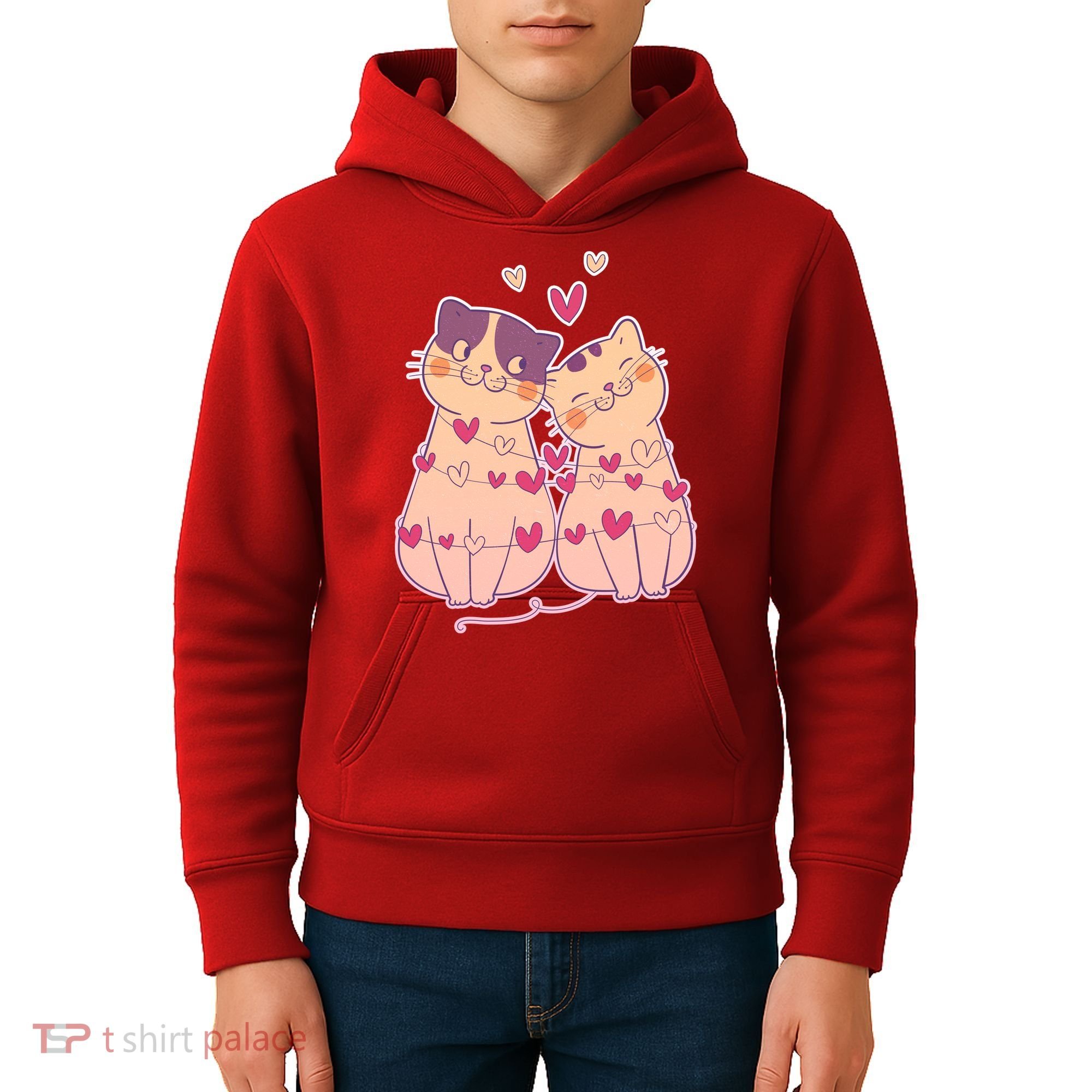 Cute Valentine's Day Kitties Kids Hoodie