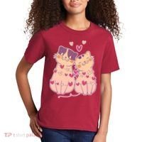 Cute Valentine's Day Kitties Kids T-Shirt thumb 2