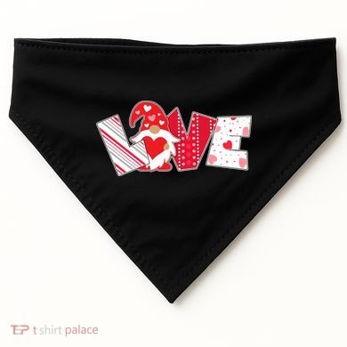 Cute Valentine's Day Love Gnome USA-Made Doggie Bandana