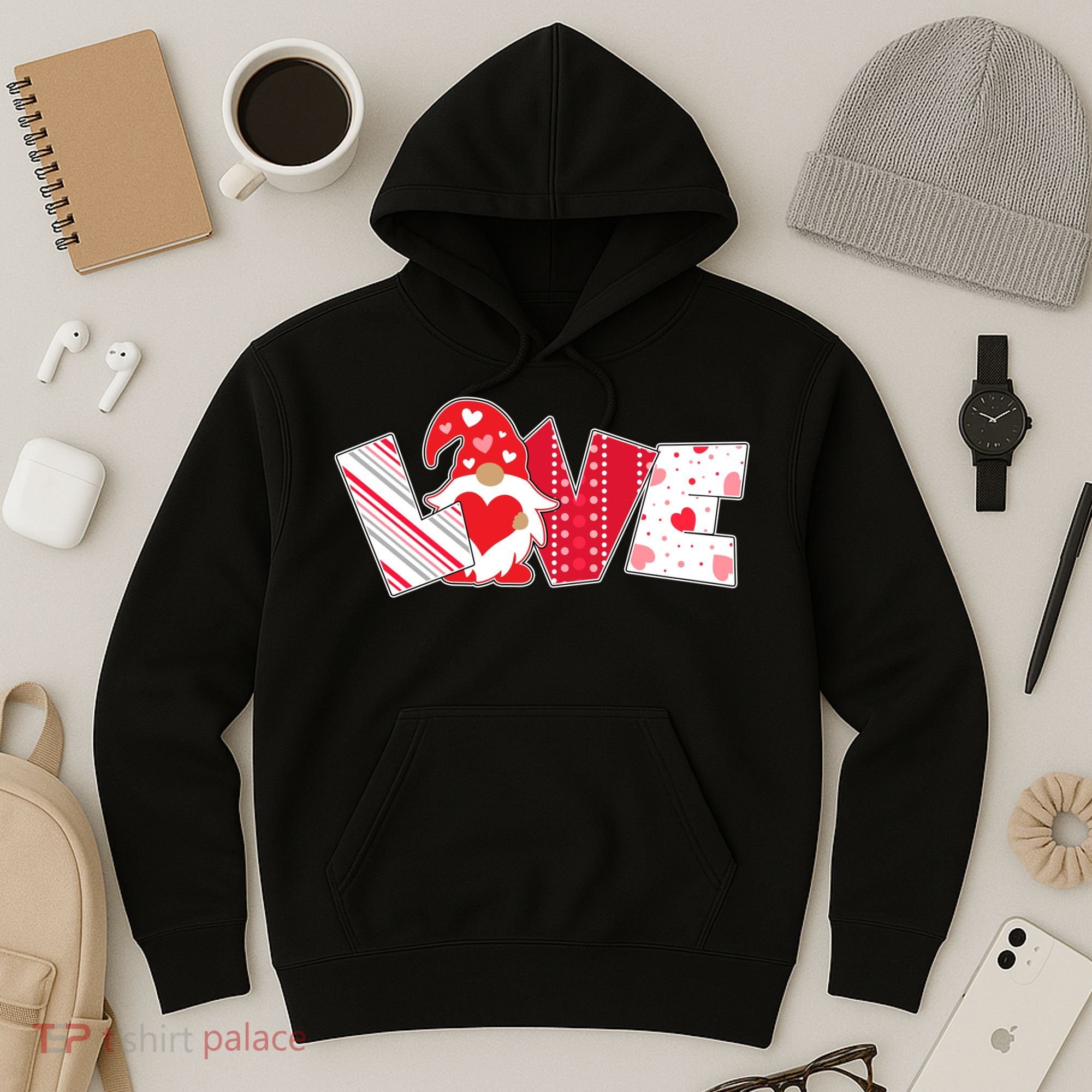 Cute Valentine's Day Love Gnome Hoodie