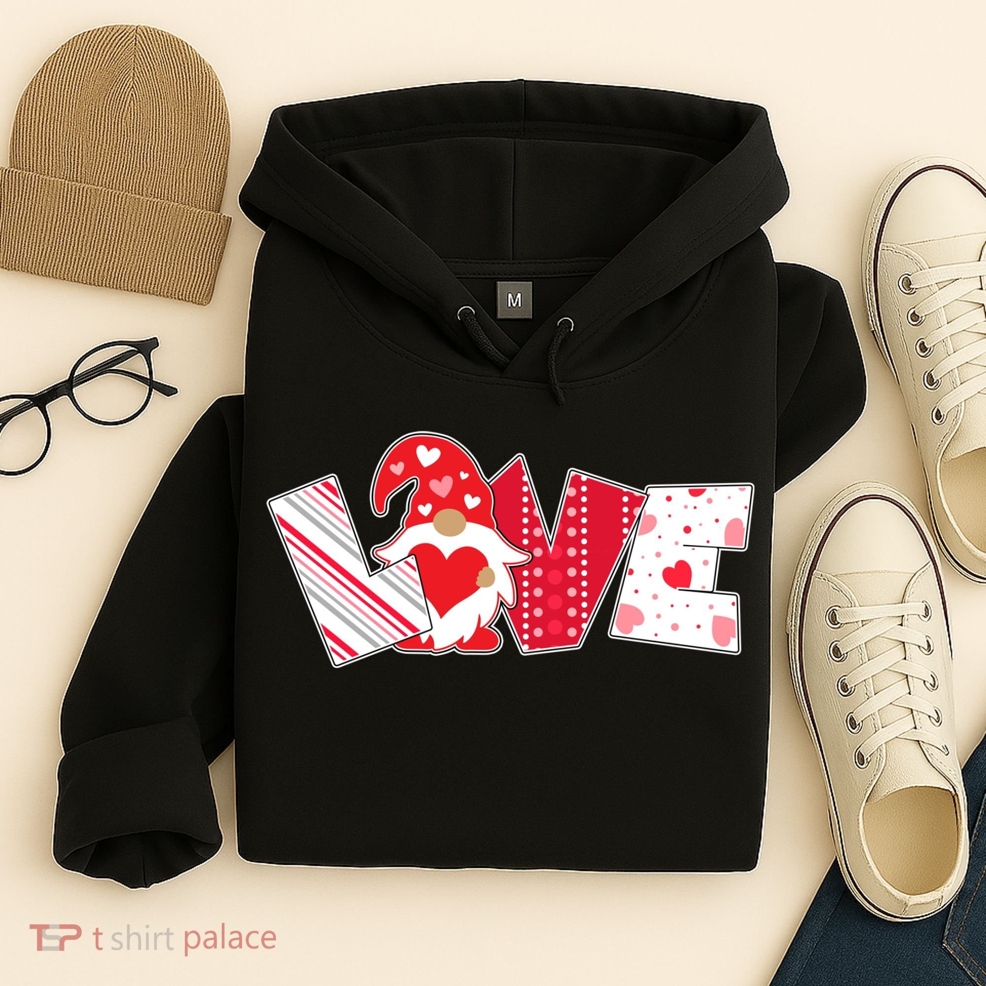 Cute Valentine's Day Love Gnome Hoodie
