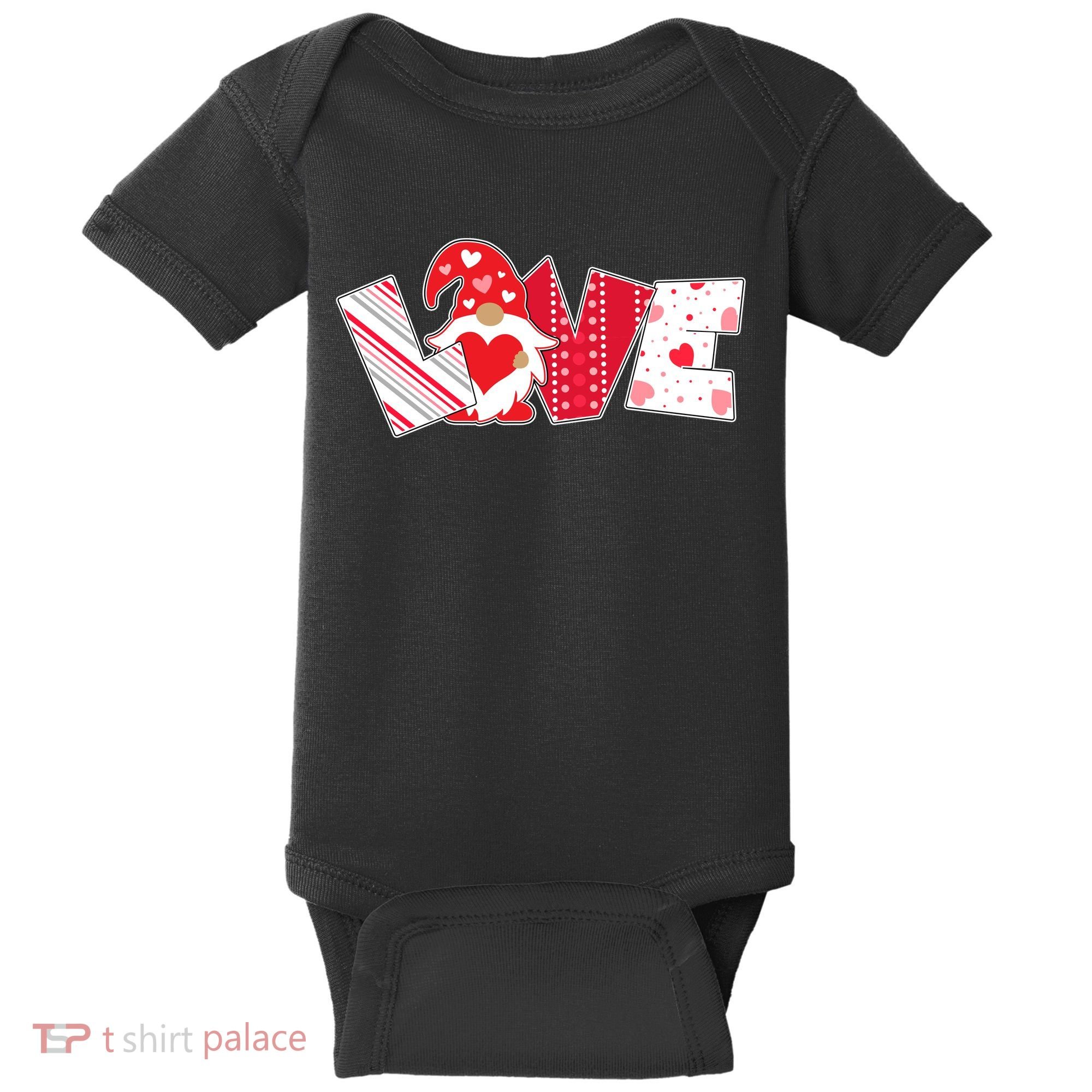 Cute Valentine's Day Love Gnome Baby Bodysuit