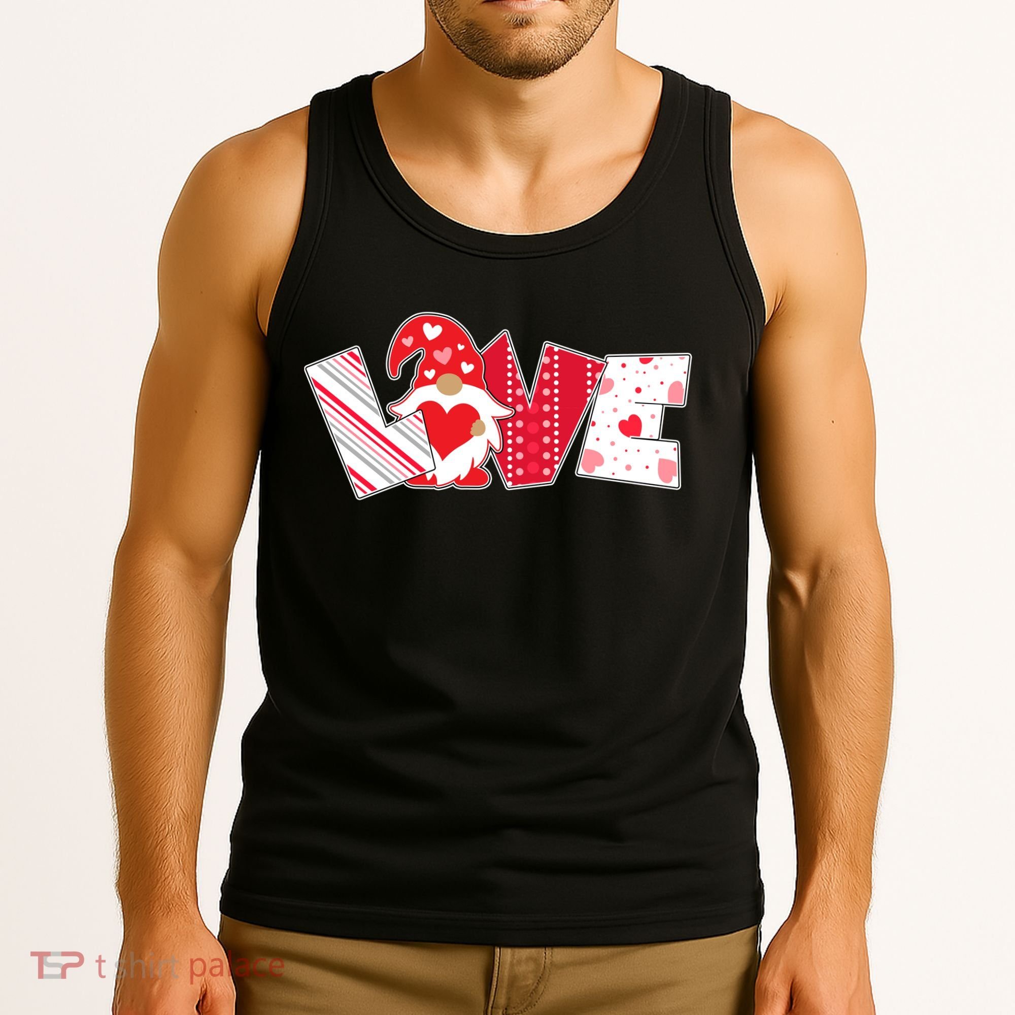 Cute Valentine's Day Love Gnome Tank Top