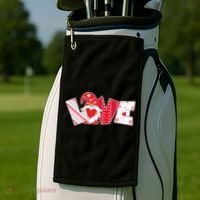 Cute Valentine's Day Love Gnome Golf Towel thumb 2