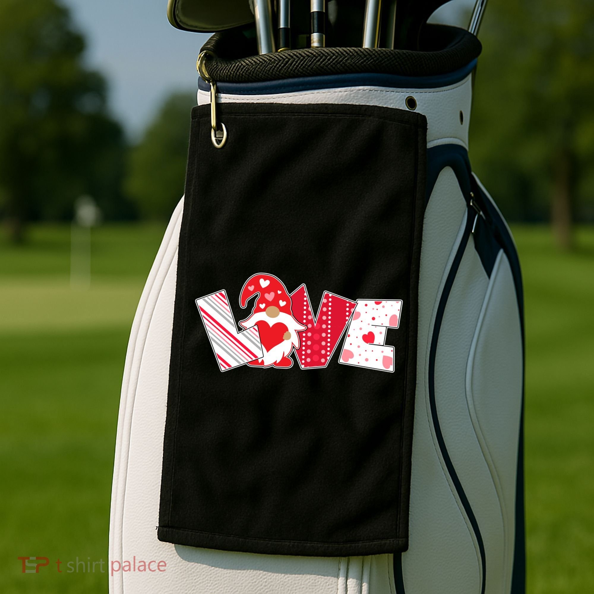 Cute Valentine's Day Love Gnome Golf Towel