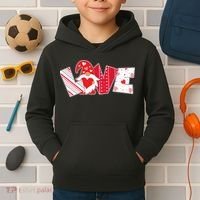 Cute Valentine's Day Love Gnome Kids Hoodie thumb 2