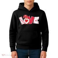 Cute Valentine's Day Love Gnome Kids Hoodie thumb 4