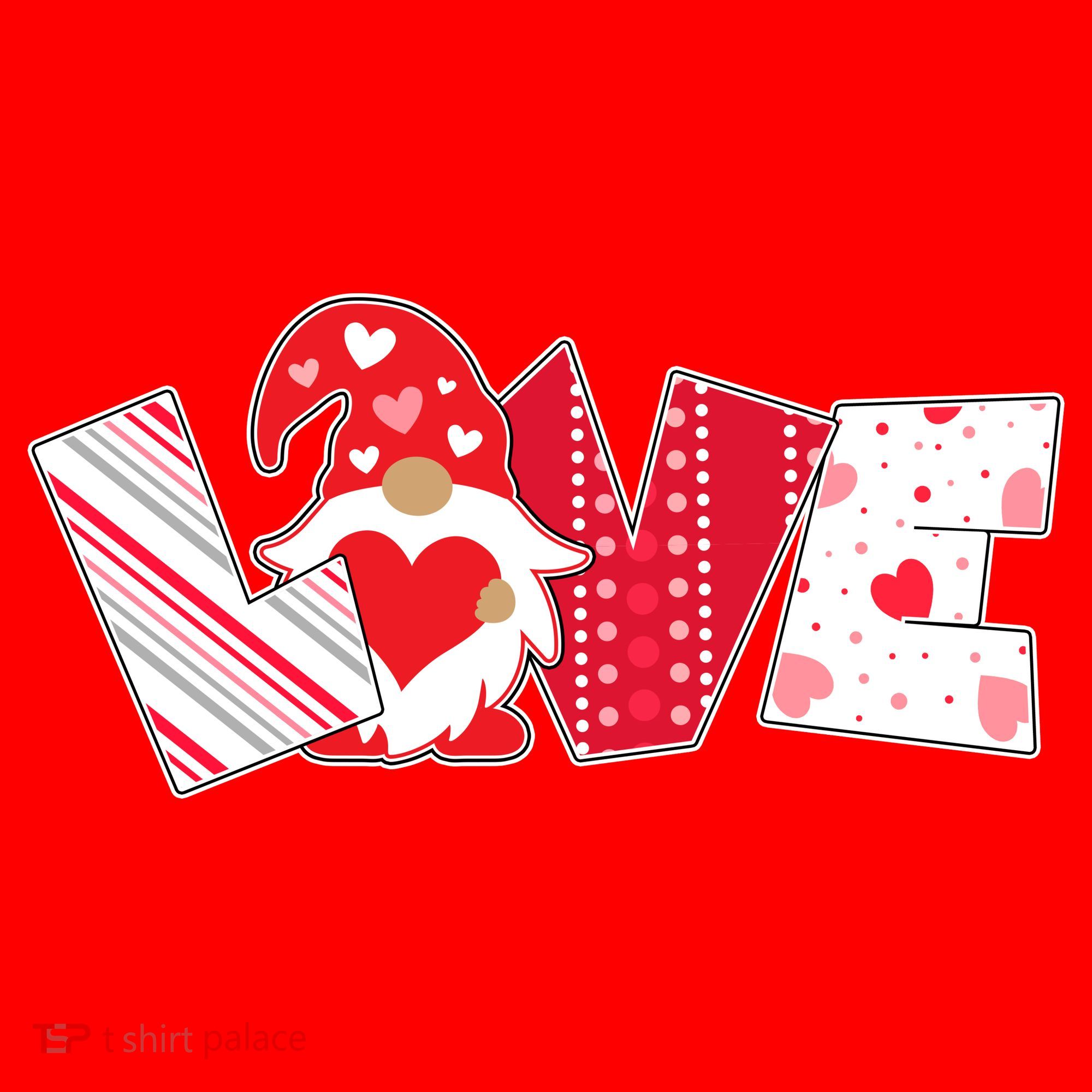 Cute Valentine's Day Love Gnome Santa Hat