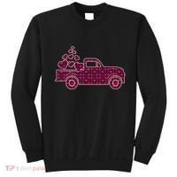 Cute Valentine's Day Plaid Pickup Truck With Hearts Sweatshirt thumb 0