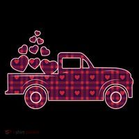 Cute Valentine's Day Plaid Pickup Truck With Hearts Coffee Mug thumb 5
