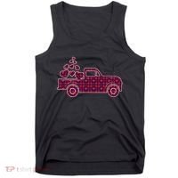 Cute Valentine's Day Plaid Pickup Truck With Hearts Tank Top thumb 0