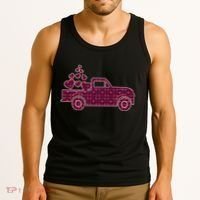 Cute Valentine's Day Plaid Pickup Truck With Hearts Tank Top thumb 3