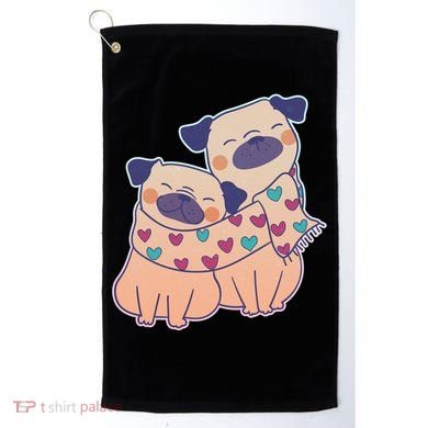 Cute Valentine's Day Puppies Golf Towel