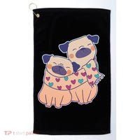 Cute Valentine's Day Puppies Golf Towel thumb 0