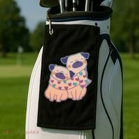 Cute Valentine's Day Puppies Golf Towel thumb 2