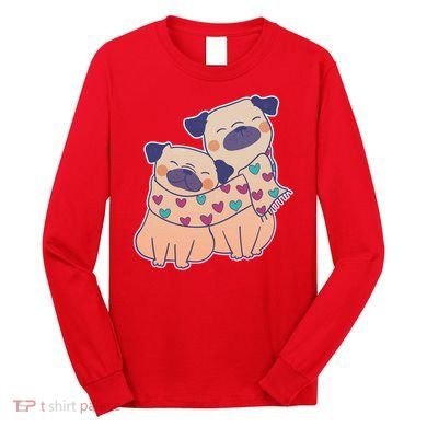 Cute Valentine's Day Puppies Long Sleeve Shirt