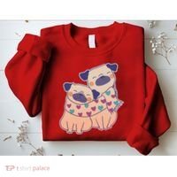 Cute Valentine's Day Puppies Sweatshirt thumb 2