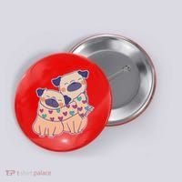 Cute Valentine's Day Puppies Button thumb 0
