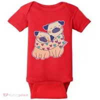 Cute Valentine's Day Puppies Baby Bodysuit thumb 0