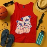 Cute Valentine's Day Puppies Tank Top thumb 4