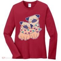 Cute Valentine's Day Puppies Women's Long Sleeve Shirt thumb 0
