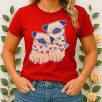 Cute Valentine's Day Puppies Women's T-Shirt thumb 2