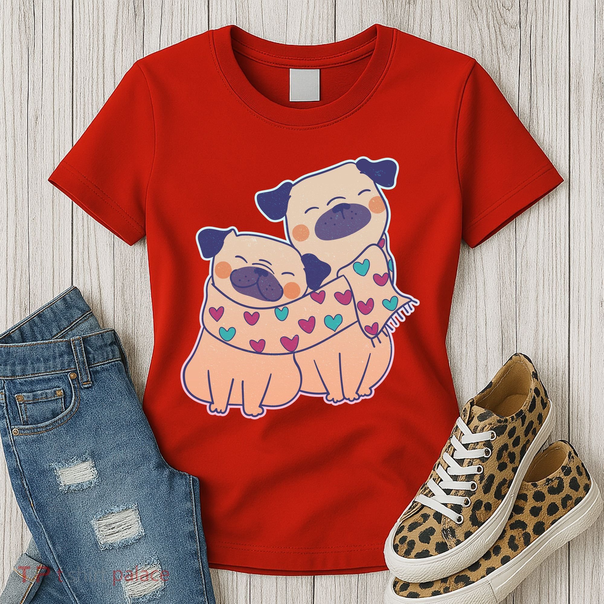 Cute Valentine's Day Puppies Women's T-Shirt