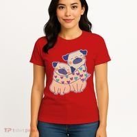 Cute Valentine's Day Puppies Women's T-Shirt thumb 4