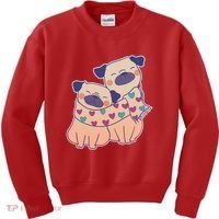 Cute Valentine's Day Puppies Kids Sweatshirt thumb 0