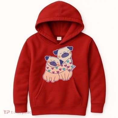 Cute Valentine's Day Puppies Kids Hoodie