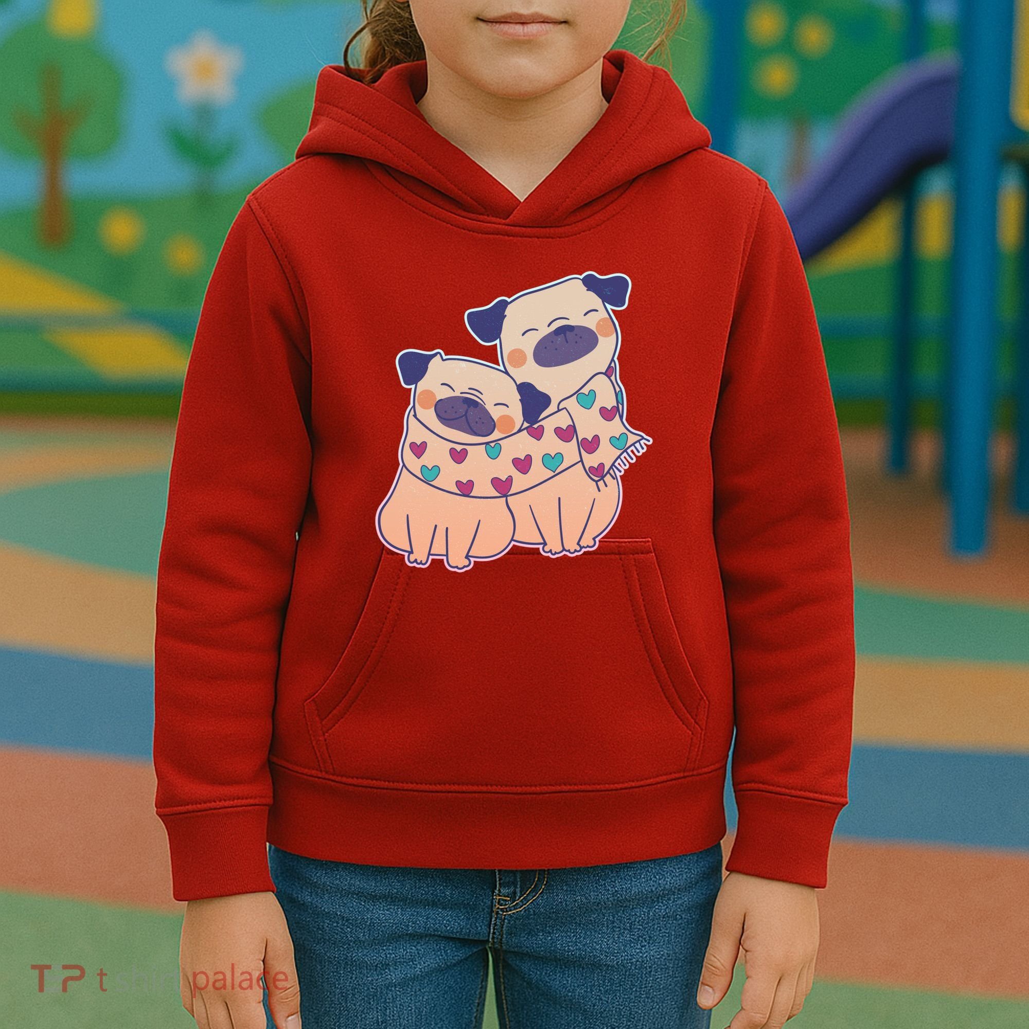 Cute Valentine's Day Puppies Kids Hoodie