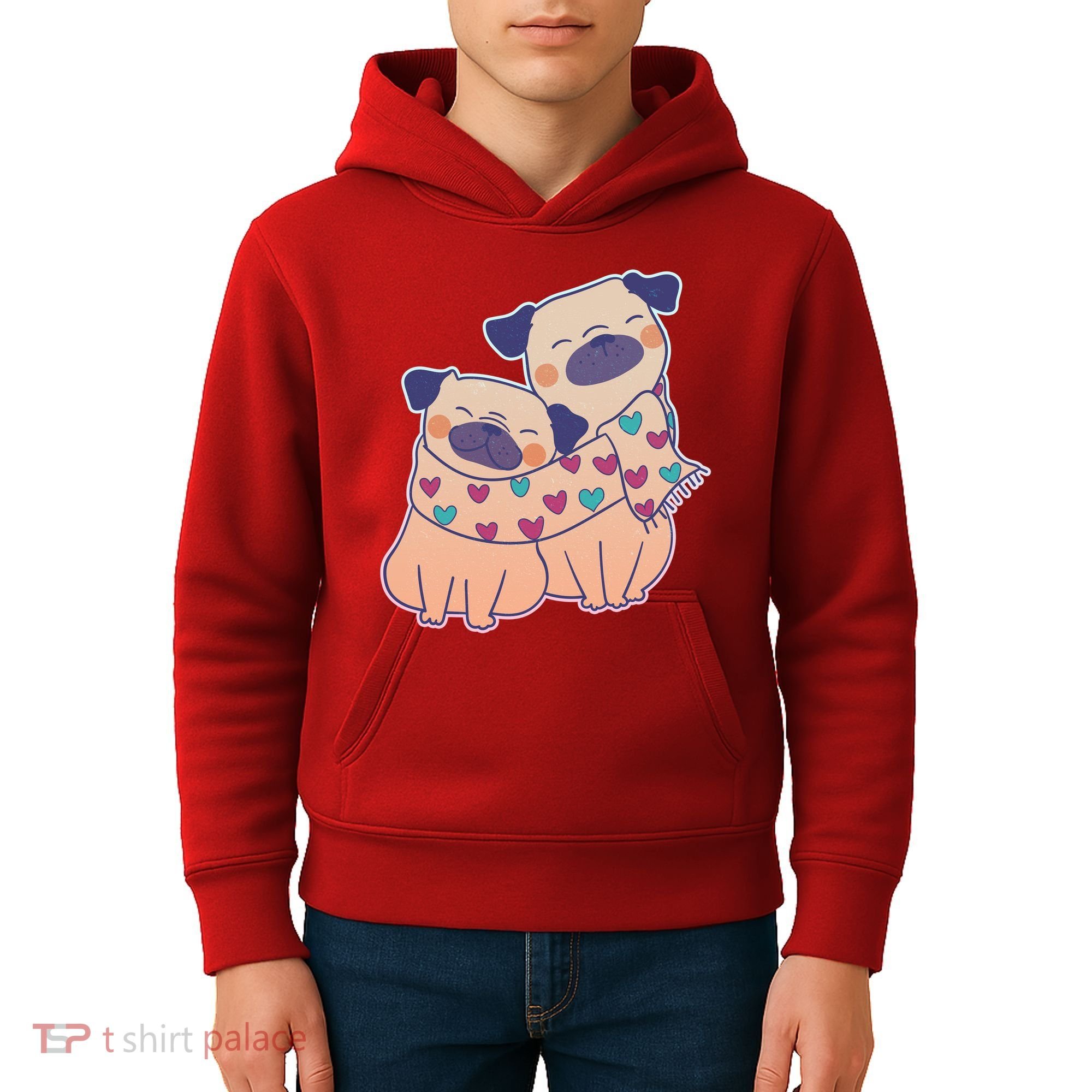 Cute Valentine's Day Puppies Kids Hoodie