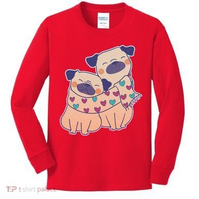 Cute Valentine's Day Puppies Kids Long Sleeve Shirt
