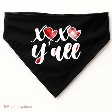 Cute Valentine's Day XOXO Y'all  USA-Made Doggie Bandana