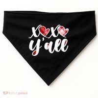 Cute Valentine's Day XOXO Y'all  USA-Made Doggie Bandana thumb 0