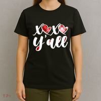 Cute Valentine's Day XOXO Y'all  T-Shirt thumb 4