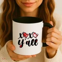 Cute Valentine's Day XOXO Y'all  Coffee Mug thumb 3