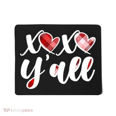 Cute Valentine's Day XOXO Y'all  Mousepad