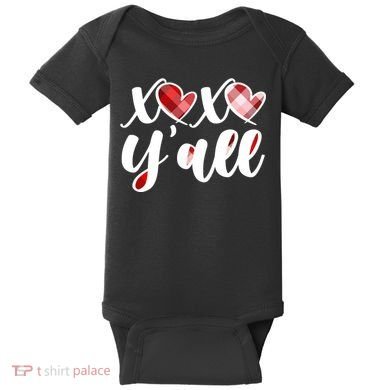 Cute Valentine's Day XOXO Y'all  Baby Bodysuit