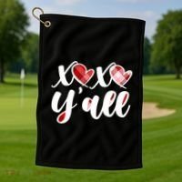 Cute Valentine's Day XOXO Y'all  Golf Towel thumb 1