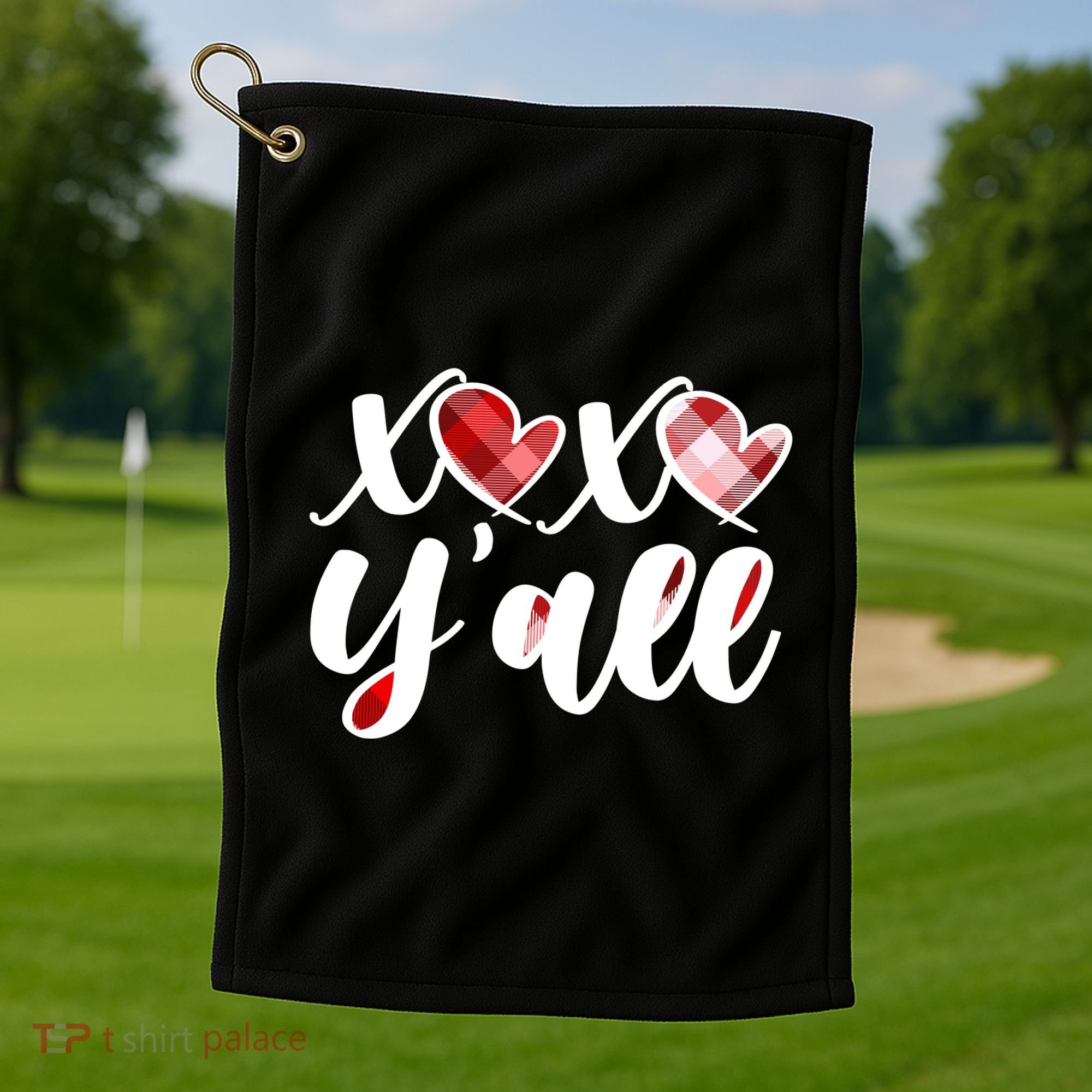Cute Valentine's Day XOXO Y'all  Golf Towel