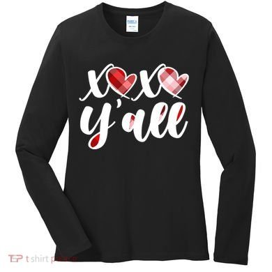 Cute Valentine's Day XOXO Y'all  Women's Long Sleeve Shirt