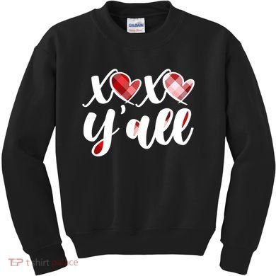 Cute Valentine's Day XOXO Y'all  Kids Sweatshirt