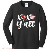 Cute Valentine's Day XOXO Y'all  Kids Long Sleeve Shirt thumb 0