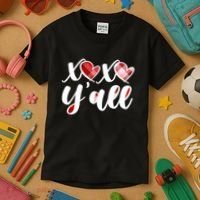 Cute Valentine's Day XOXO Y'all  Kids T-Shirt thumb 3